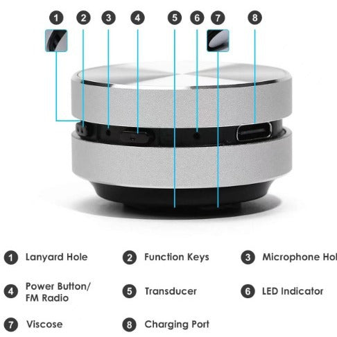 Tws Black Technology Magnetic Portable Stereo Speaker Metal Mini Cannon Resonance Sound Conduction Wireless Bluetooth
