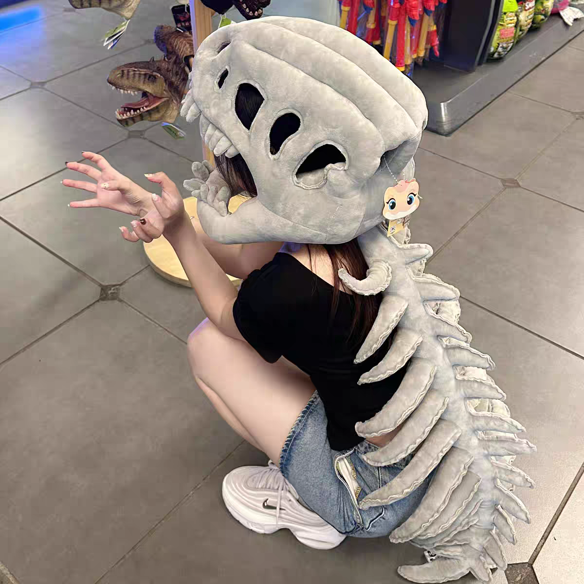 Chinese Dinosaur Bone Set, Dinosaur Park Exoskeleton Plush Toy, Performance Funny Doll, Gift For Lh