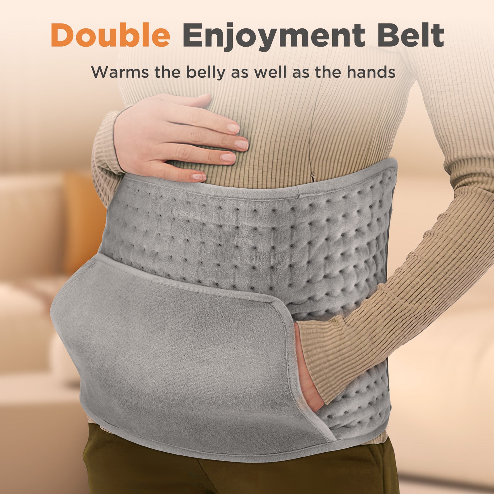 Amazon New In-line Heating Belt With Pocket 4-gear Timing Household Warm Body Warming Electric Blanket Private