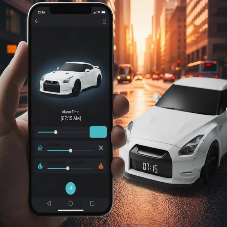Luxury Sports Car Digital Alarm Clock