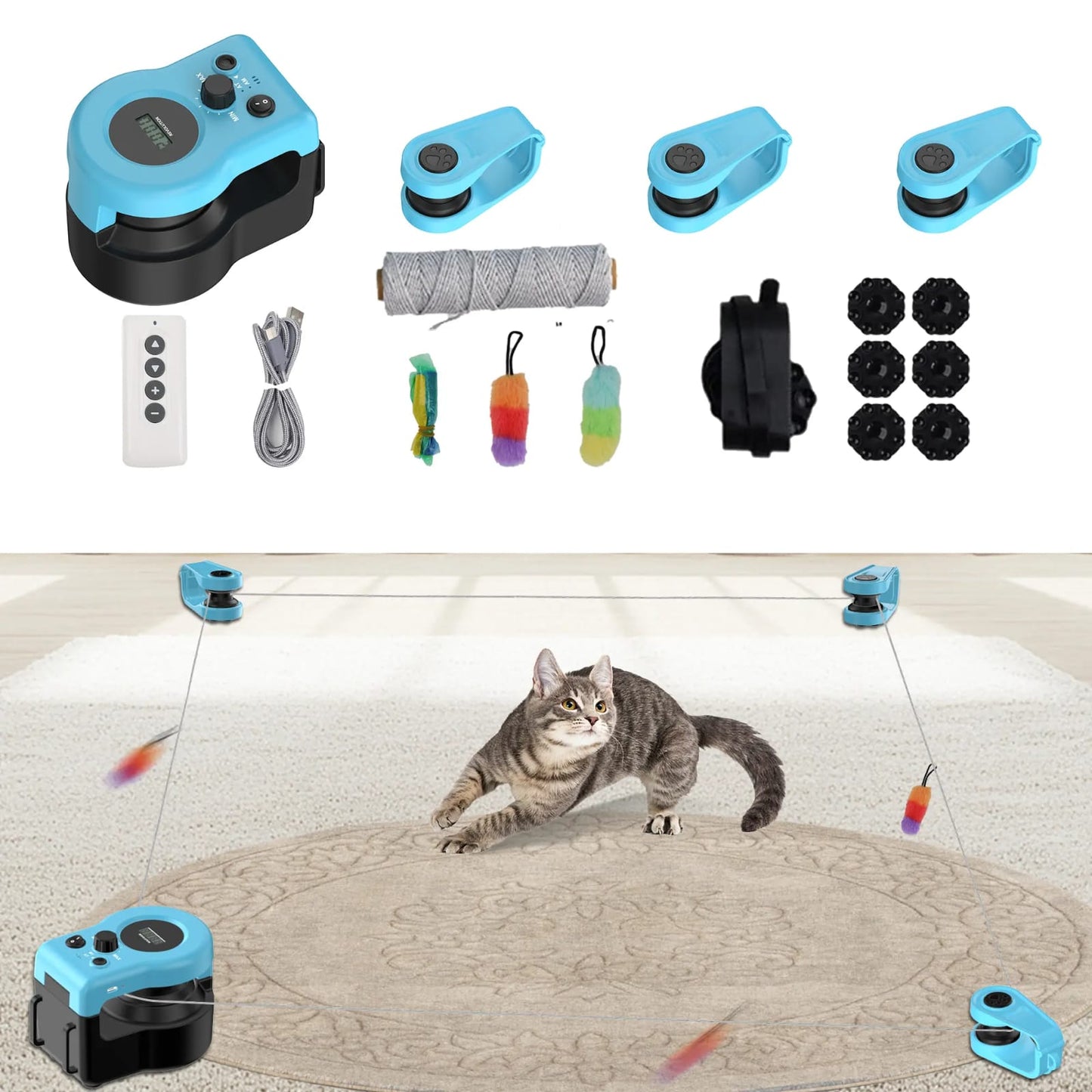 Automatic Cat Laser Toy with Remote Control, Motion Activated Pet Play Traine